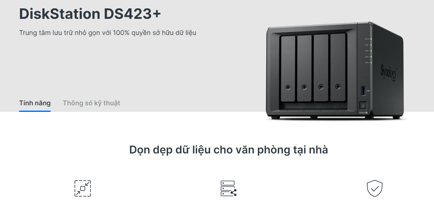 Thiết bị lưu trữ NAS Synology DS423+